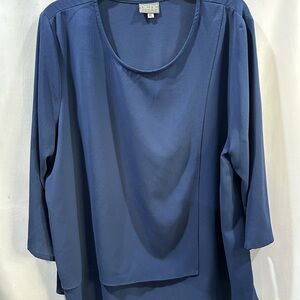 Niche Women's Navy Scoop Neck Layered Blouse